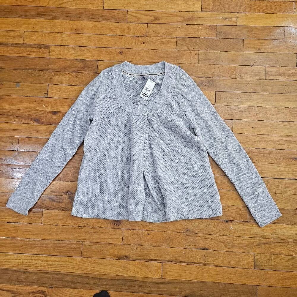 Old Navy Maternity Gray V Neck Cable Knit Tunic Sweater Medium
